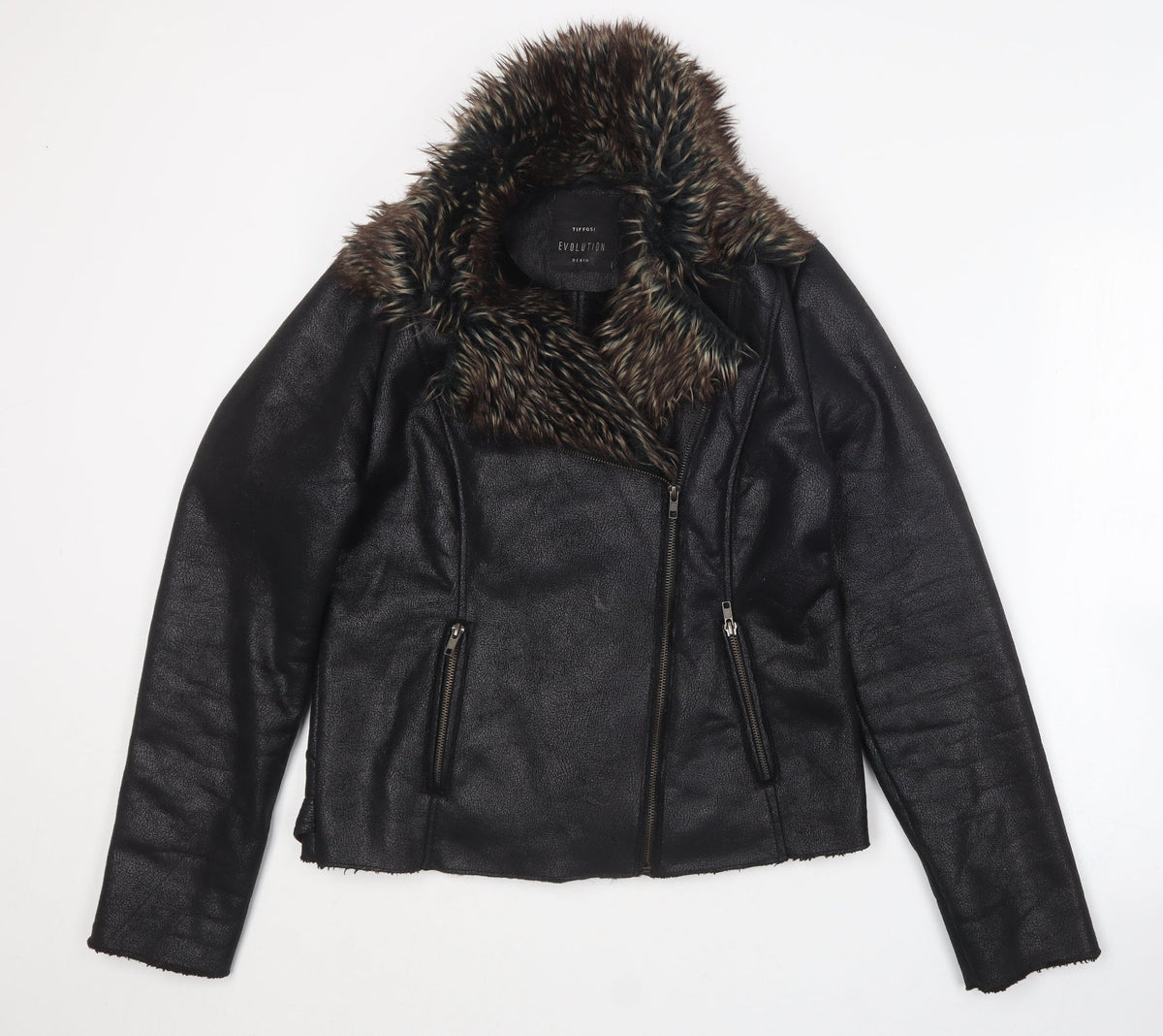 Front view of Tiffosi women’s black jacket, size L