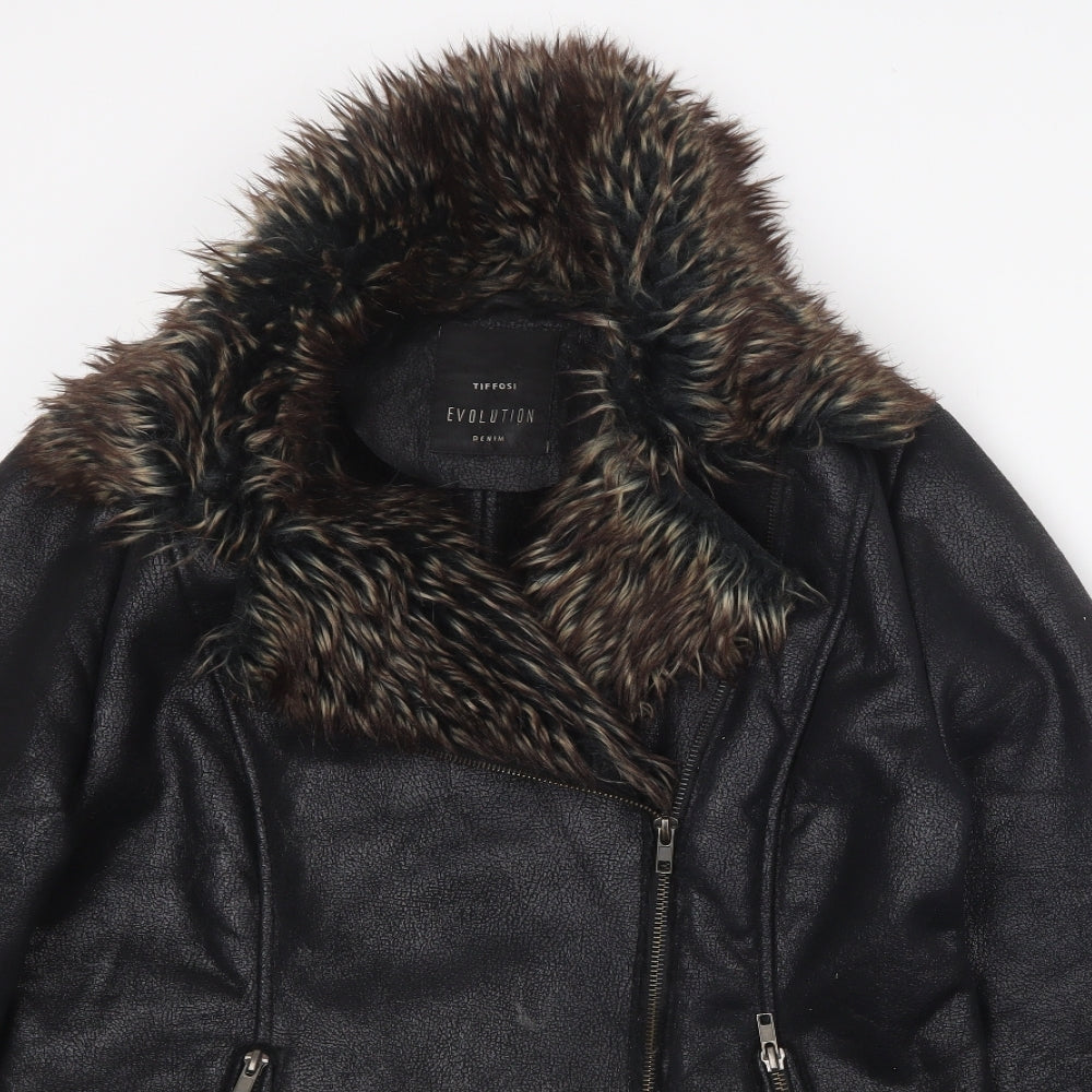 Close-up detail of Tiffosi women’s black jacket, size L