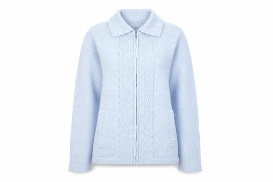 Womens UK Size M BM collection Blue Full Zip Jumper