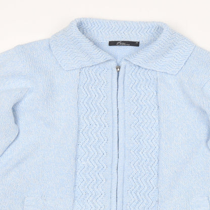 Womens UK Size M BM collection Blue Full Zip Jumper
