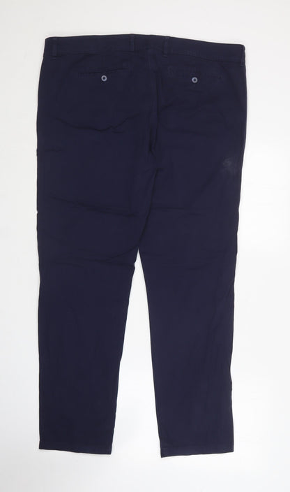 Womens UK Size 16 Marks and Spencer Regular Fit Carrot Blue Trousers