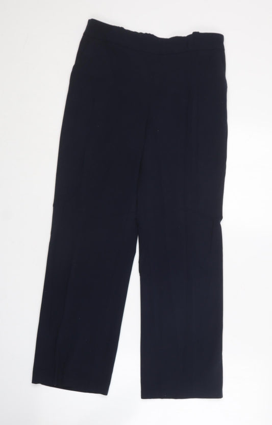 Womens UK Size 12 Marks and Spencer Regular Fit Dress Pants Blue Trousers
