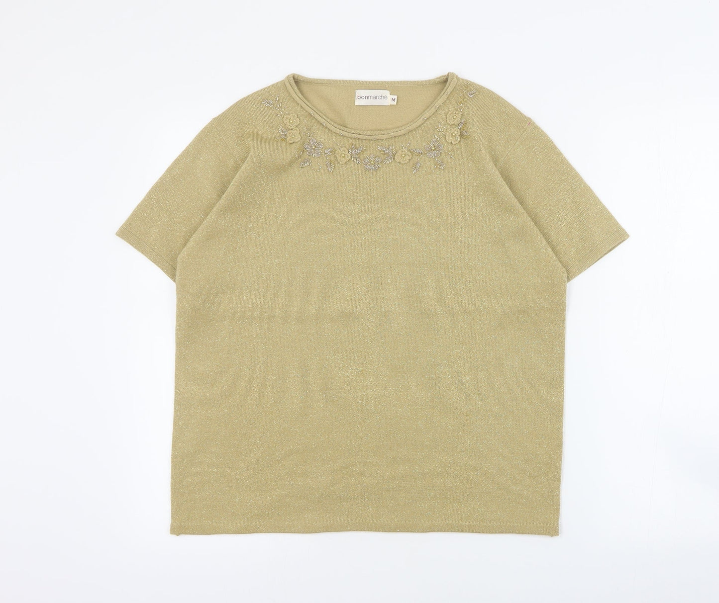 Womens UK Size M Bonmarche Gold Pullover Jumper