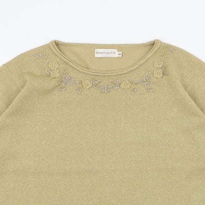 Womens UK Size M Bonmarche Gold Pullover Jumper