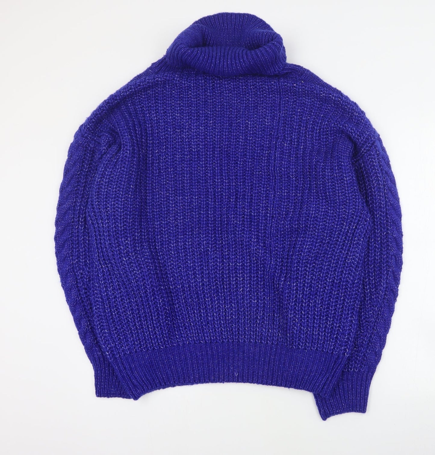 SheIn Womens Blue Roll Neck  Acrylic Pullover Jumper Size XL