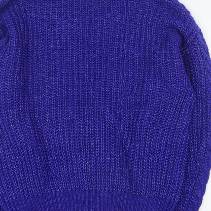 SheIn Womens Blue Roll Neck  Acrylic Pullover Jumper Size XL