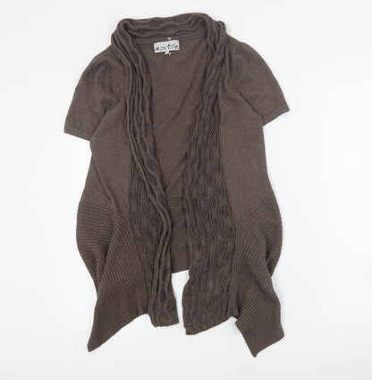 Womens UK Size S Marble Brown Cardigan Jumper