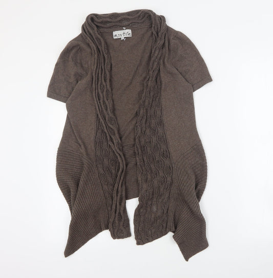 Womens UK Size S Marble Brown Cardigan Jumper