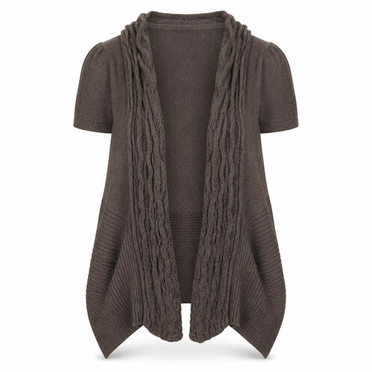 Womens UK Size S Marble Brown Cardigan Jumper