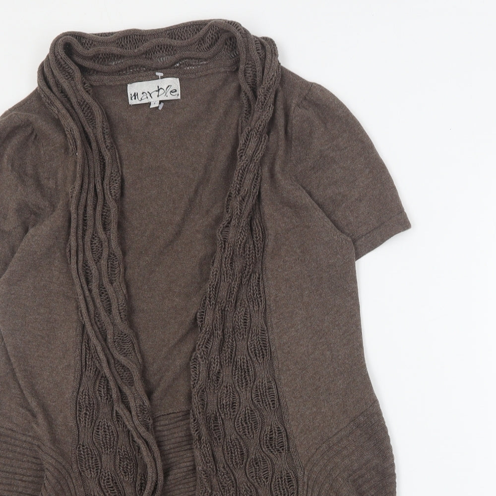 Womens UK Size S Marble Brown Cardigan Jumper
