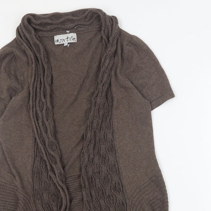 Womens UK Size S Marble Brown Cardigan Jumper