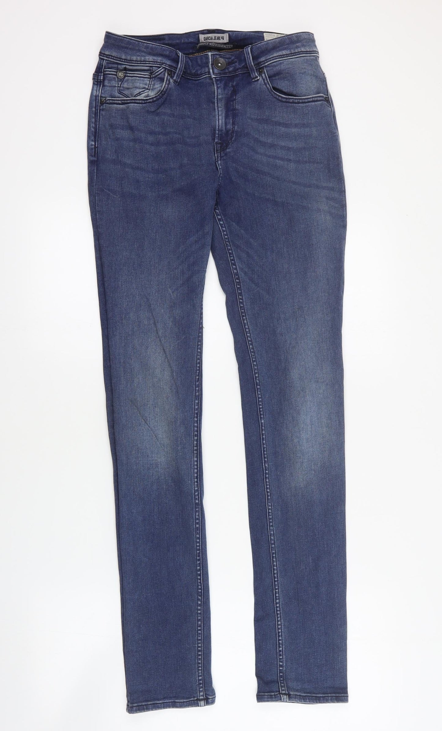 Garcis Jeans Womens Blue  Cotton Skinny Jeans Size 28 in L32 in Regular Zip