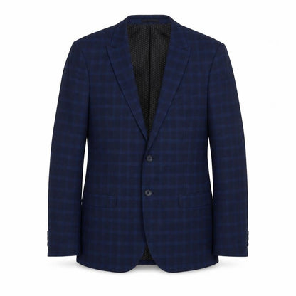 Taylor & Wright Mens Blue Plaid Polyester Jacket Suit Jacket Size L