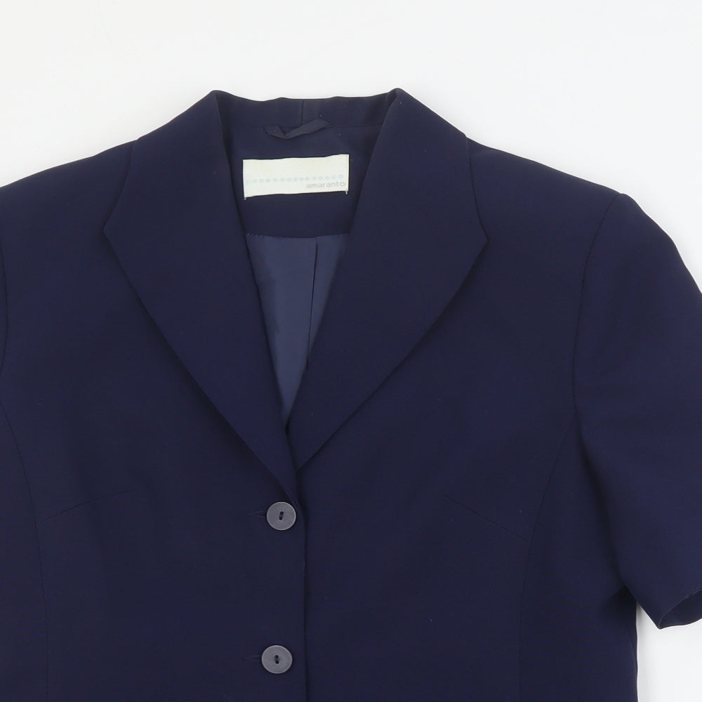 AMARANTO Womens Blue   Jacket Blazer Size 12  Button