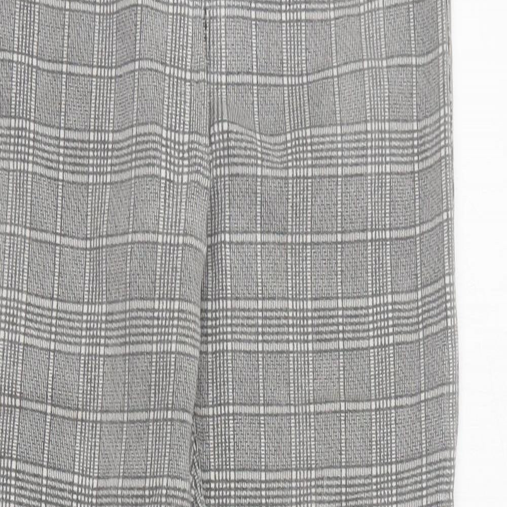 Topshop Womens Grey Plaid Cotton Skinny Jeans Size 30 in L28 in Regular Zip