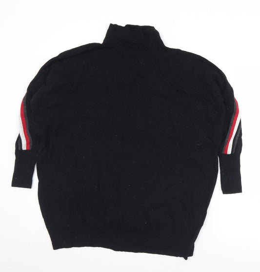 Womens UK Size XS Mini Velvet Black Pullover Jumper