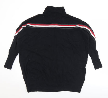 Womens UK Size XS Mini Velvet Black Pullover Jumper