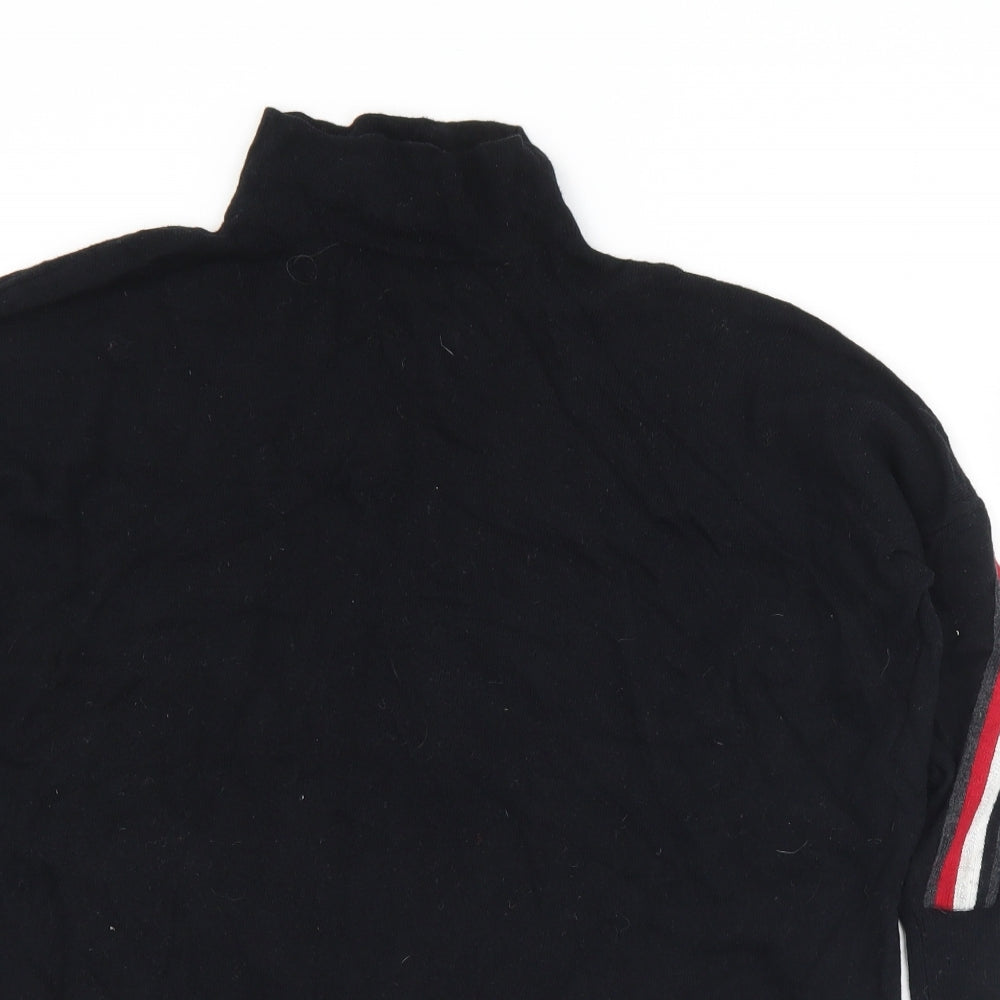 Womens UK Size XS Mini Velvet Black Pullover Jumper