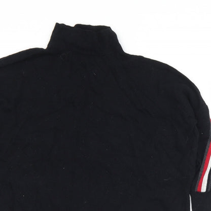 Womens UK Size XS Mini Velvet Black Pullover Jumper