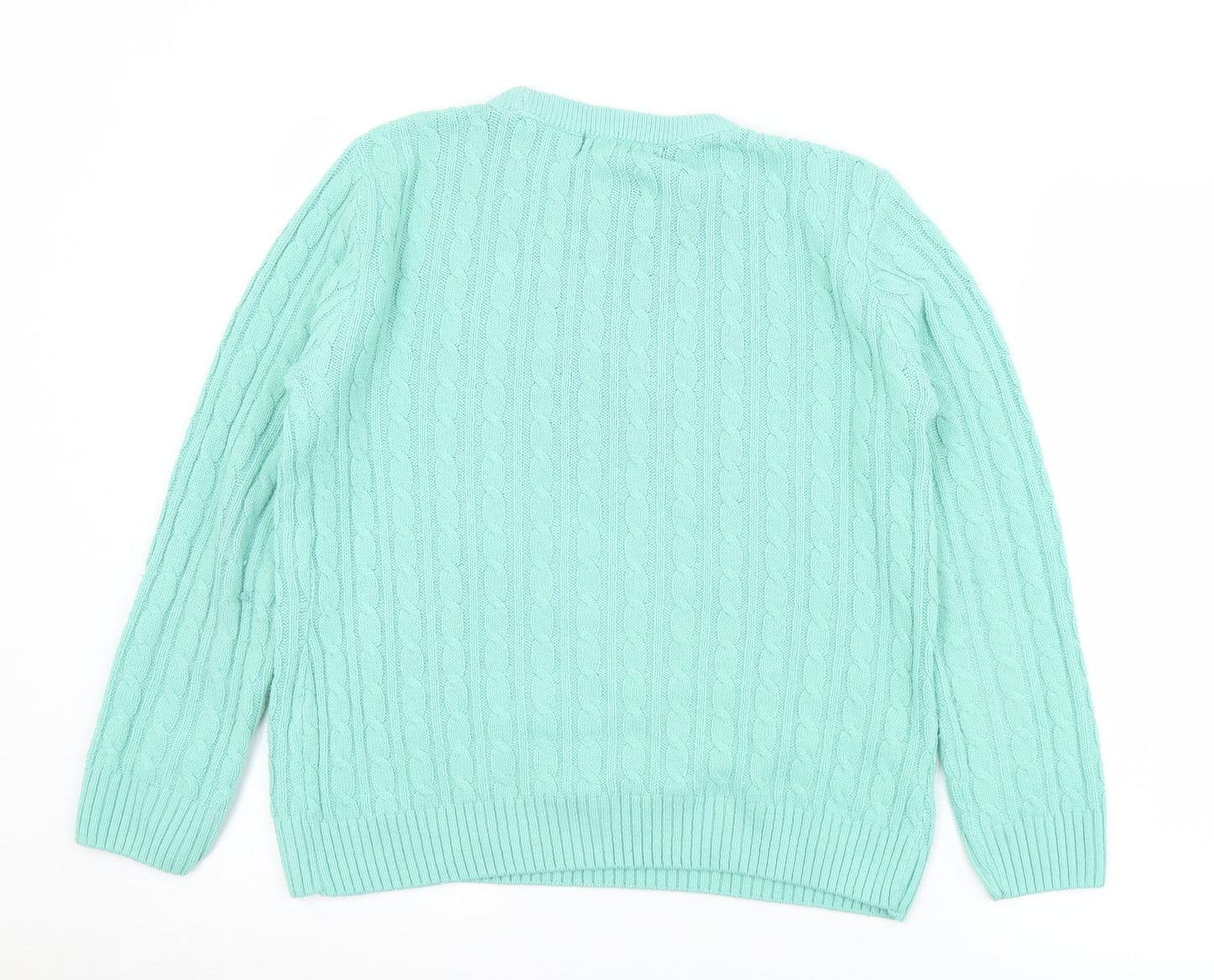 Pure & Natural Womens Green Crew Neck  Acrylic Pullover Jumper Size S   - S/M