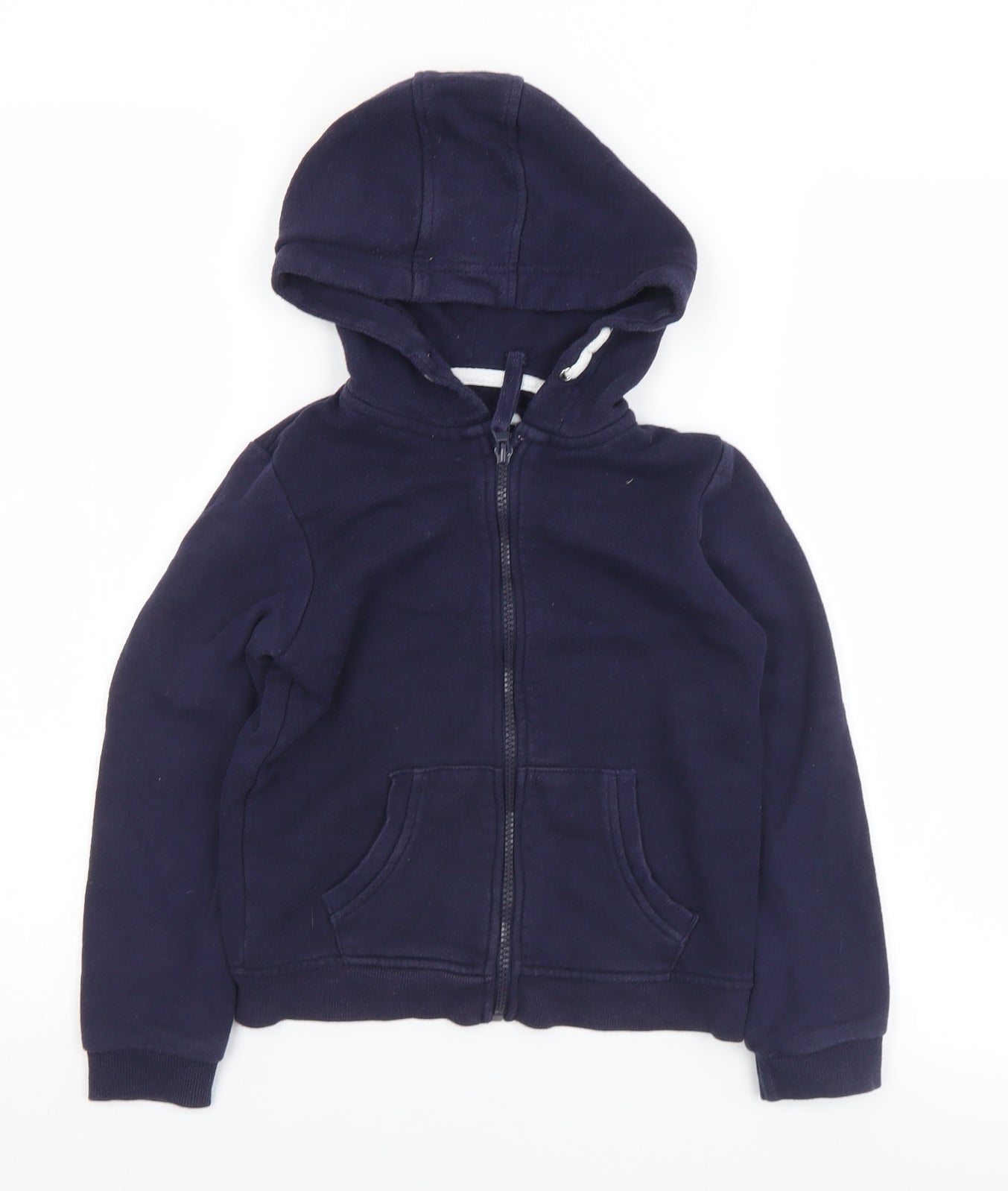 YD Boys Blue  Cotton Full Zip Hoodie Size 7-8 Years  Zip
