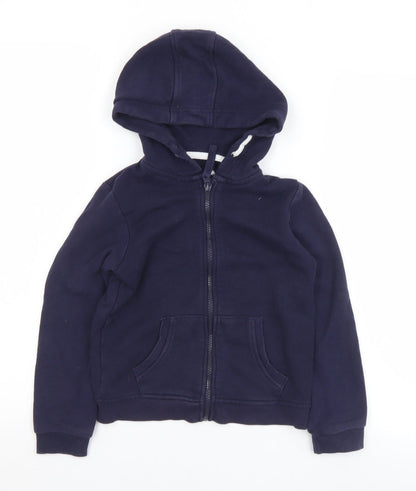 YD Boys Blue  Cotton Full Zip Hoodie Size 7-8 Years  Zip