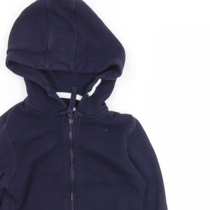 YD Boys Blue  Cotton Full Zip Hoodie Size 7-8 Years  Zip
