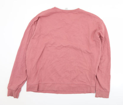 Topshop Womens Pink  Cotton Pullover Sweatshirt Size M   - Michigan