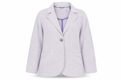 Marks & Spencer Womens Purple Striped  Jacket  Size 14  Button