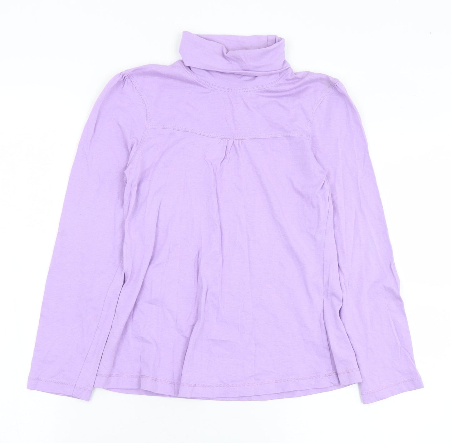 YFK Girls Purple  Cotton Basic T-Shirt Size 10 Years Roll Neck