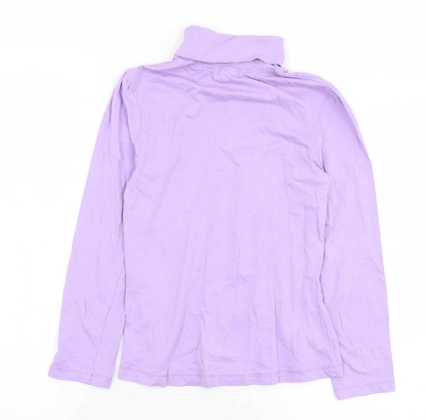 YFK Girls Purple  Cotton Basic T-Shirt Size 10 Years Roll Neck