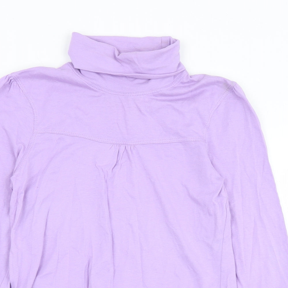 YFK Girls Purple  Cotton Basic T-Shirt Size 10 Years Roll Neck