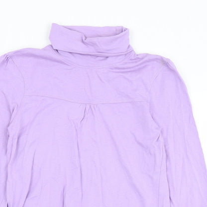 YFK Girls Purple  Cotton Basic T-Shirt Size 10 Years Roll Neck