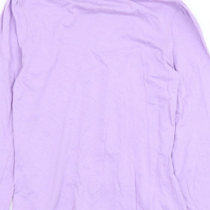 YFK Girls Purple  Cotton Basic T-Shirt Size 10 Years Roll Neck