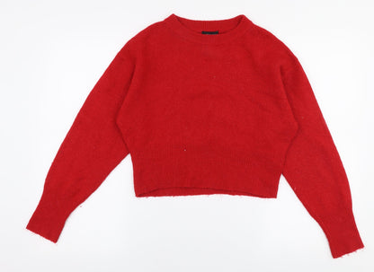 Womens UK Size S New Look Red Pullover Jumper