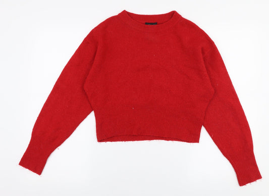 Womens UK Size S New Look Red Pullover Jumper