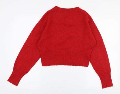 Womens UK Size S New Look Red Pullover Jumper