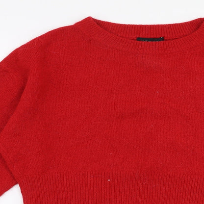Womens UK Size S New Look Red Pullover Jumper