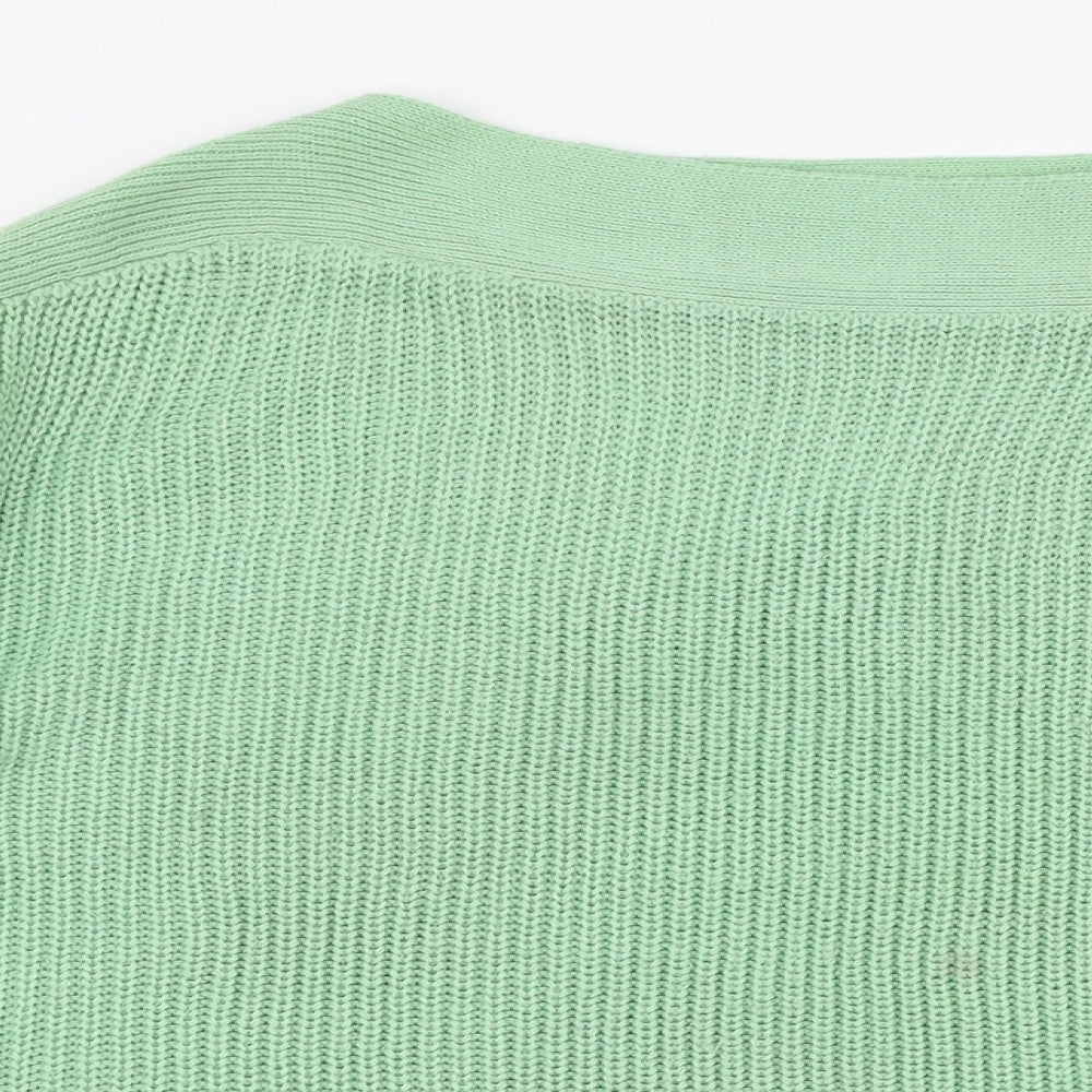 George Womens Green Boat Neck  Acrylic Pullover Jumper Size L
