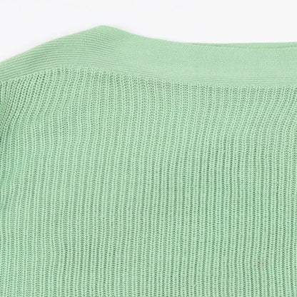 George Womens Green Boat Neck  Acrylic Pullover Jumper Size L