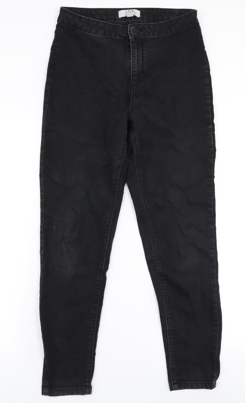 Dorothy Perkins Womens Black  Cotton Skinny Jeans Size 12 L27 in Slim Zip