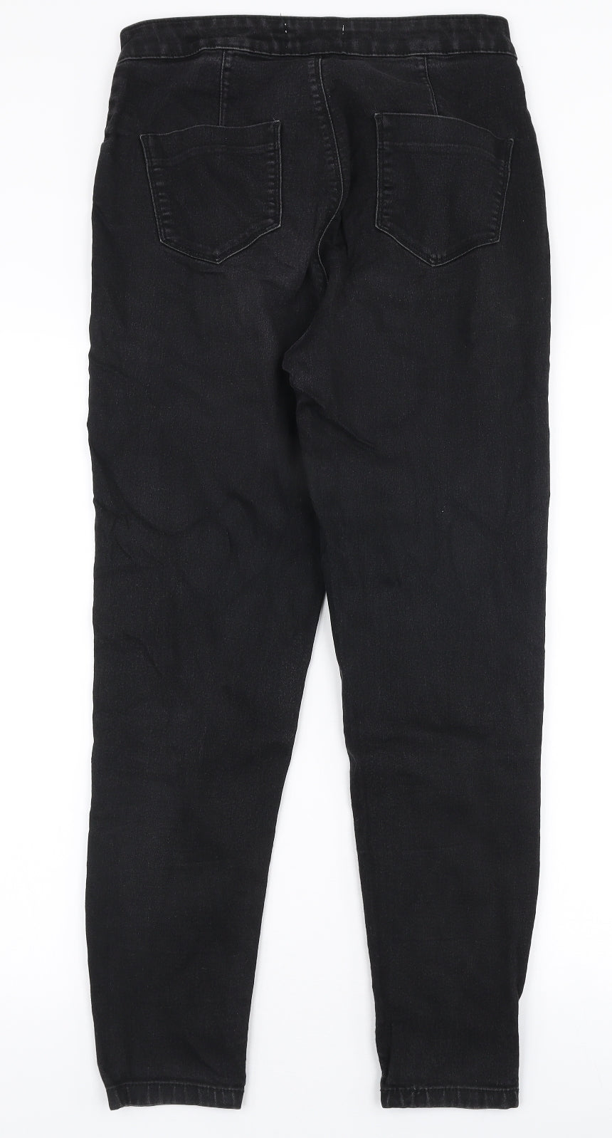 Dorothy Perkins Womens Black  Cotton Skinny Jeans Size 12 L27 in Slim Zip