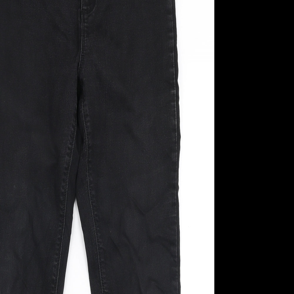 Dorothy Perkins Womens Black  Cotton Skinny Jeans Size 12 L27 in Slim Zip