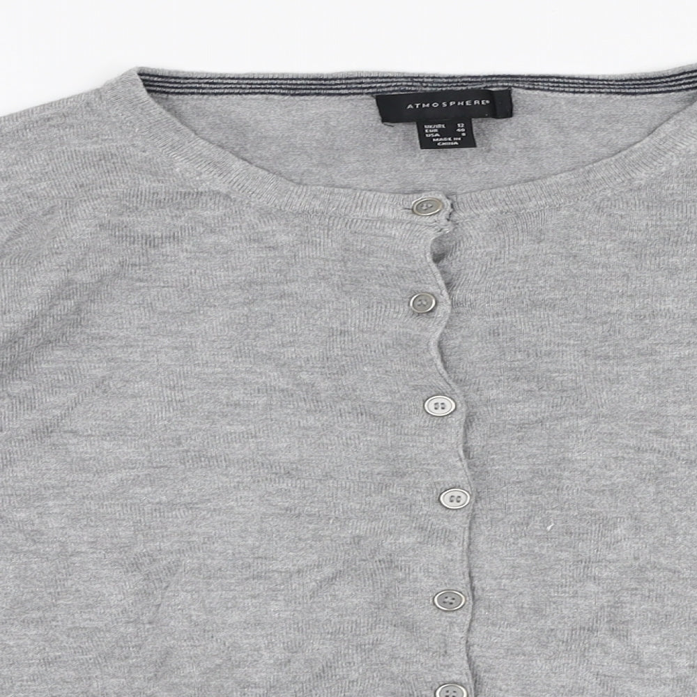 Womens UK Size 12 Atmosphere Grey Cardigan Jumper