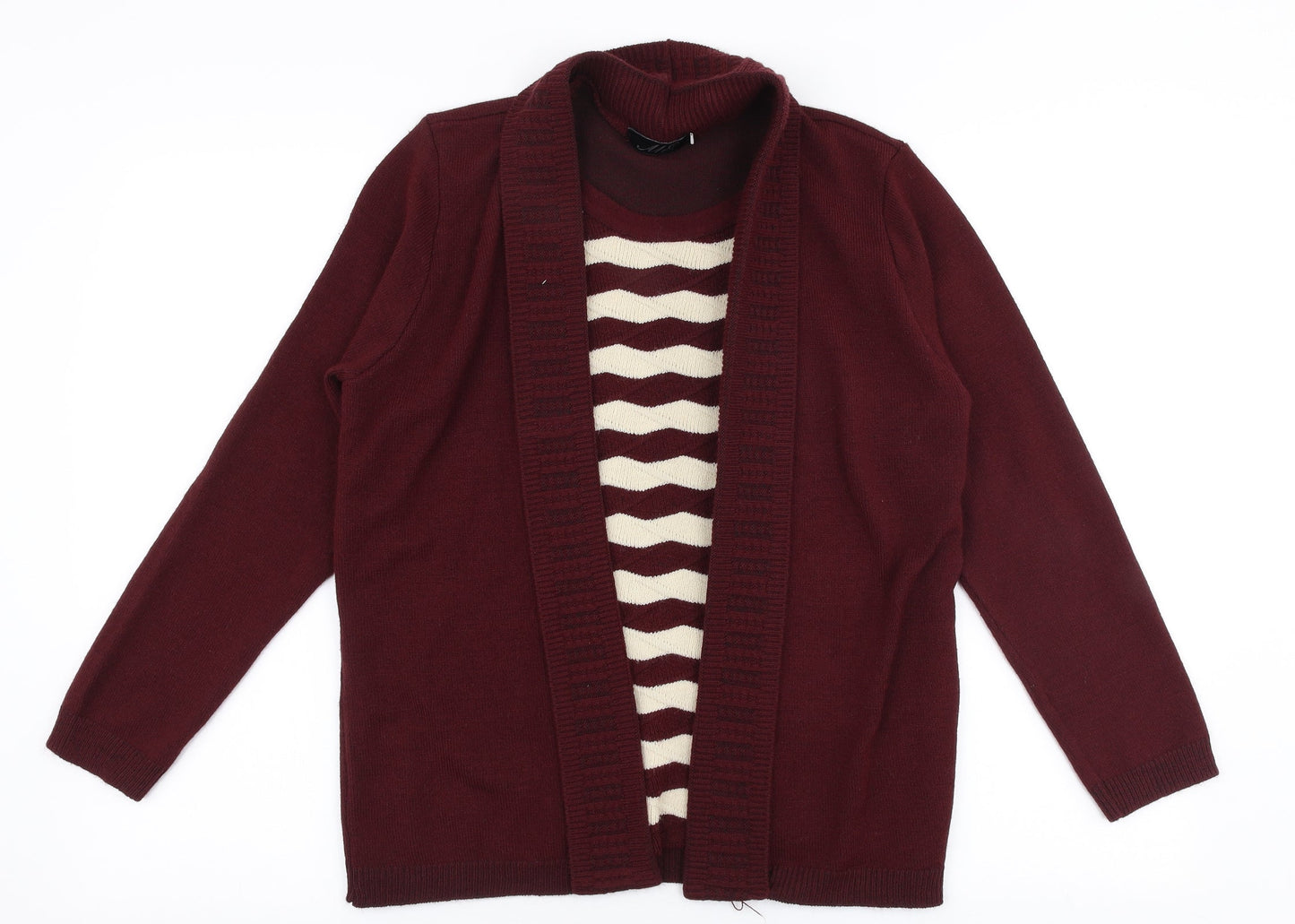 Womens UK Size S Me Red Cardigan Jumper