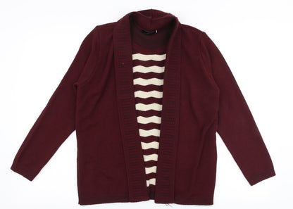 Womens UK Size S Me Red Cardigan Jumper
