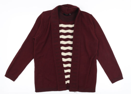 Womens UK Size S Me Red Cardigan Jumper