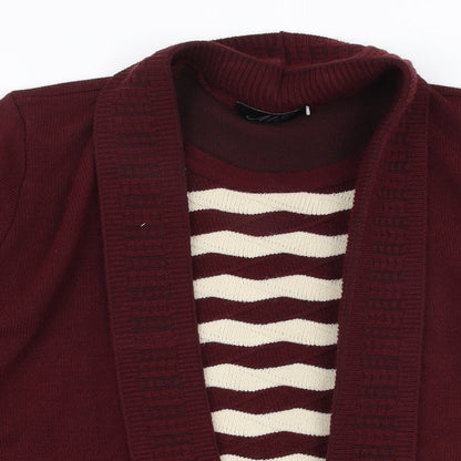 Womens UK Size S Me Red Cardigan Jumper