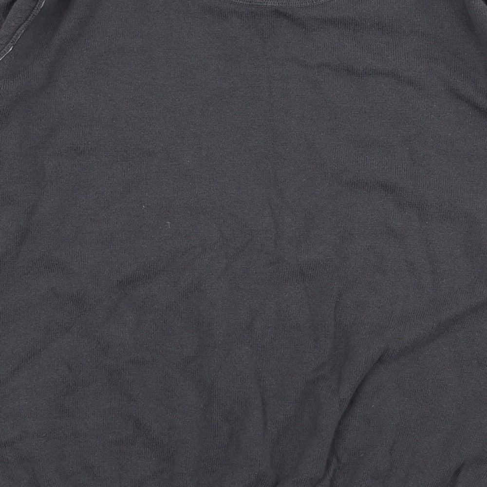 BHS Mens Grey V-Neck  Cotton Pullover Jumper Size S