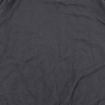 BHS Mens Grey V-Neck  Cotton Pullover Jumper Size S